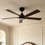 Ventilateur de plafond standard Tuscan 56 po, noir mat, avec tige de suspension, 5 pales, éclairage DEL à intensité variable, moteur CC et télécommande.
