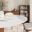 Ensemble de salle à manger de style Mid-Century 4-8 places avec table tournante à motif floral et chaises pivotantes rembourrées en cuir-659705099-659705097-659705093
