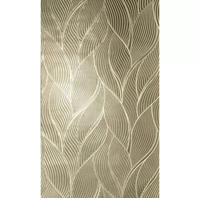 Brass Metallic Faux Fabric Wave Lines Textured Modern Contemporary Wallpaper 3d