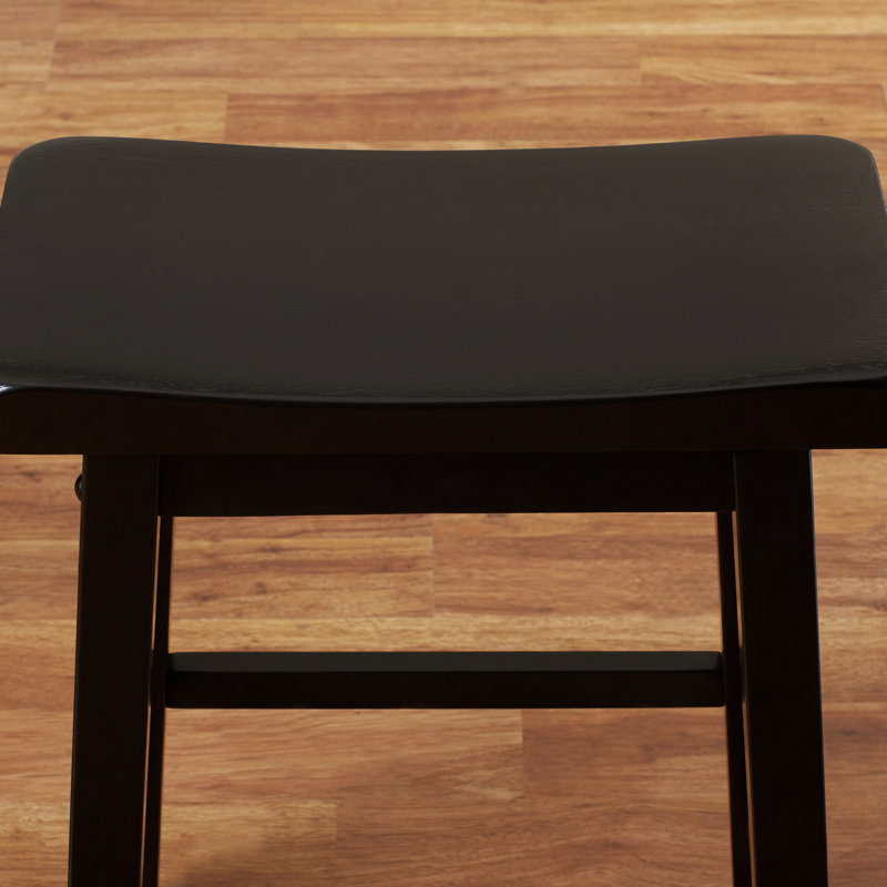 Tabouret en bois massif Whitworth, Noir, Tabouret de bar (siège d'une hauteur de 29 po)