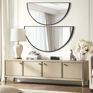 Ensemble de miroirs muraux demi-cercle en métal (ensemble de 2)