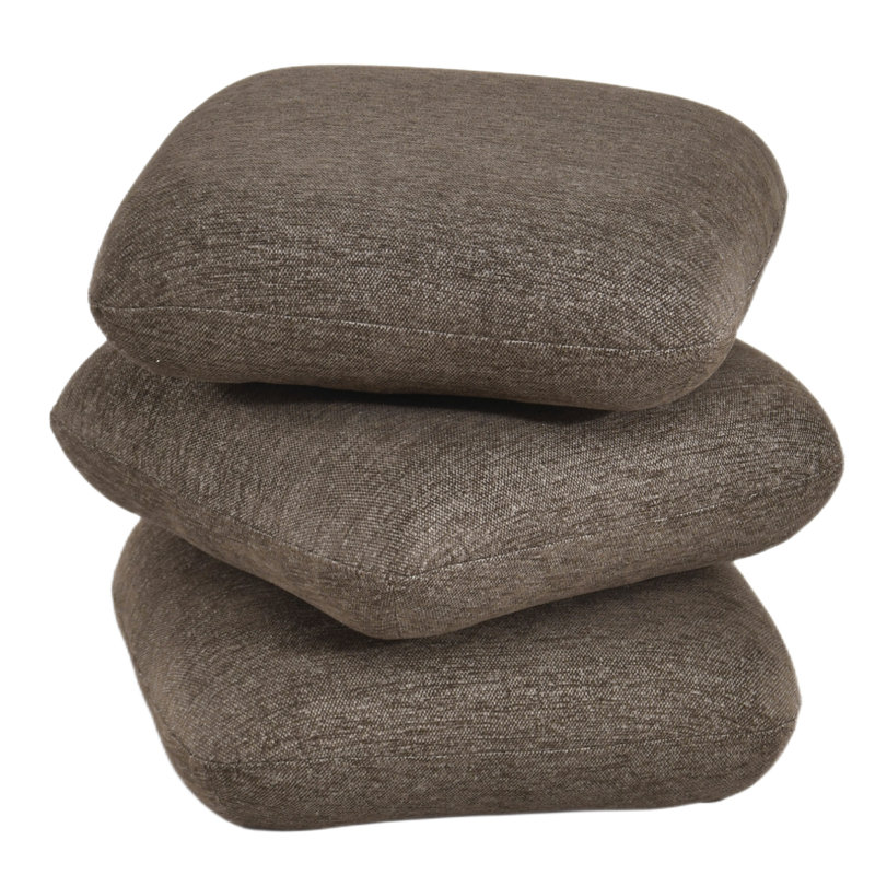Contemporary Fabric Swivel Ottoman, Contemporary Square Ottoman - Brown