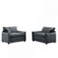 Ensemble de canapé sophistiqué en velours côtelé à assise profonde avec deux fauteuils simples pour le salon et le bureau, gris