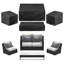 Housse pour meubles de patio, ensemble de housse pour table et chaises d'extérieur imperméable 420D
