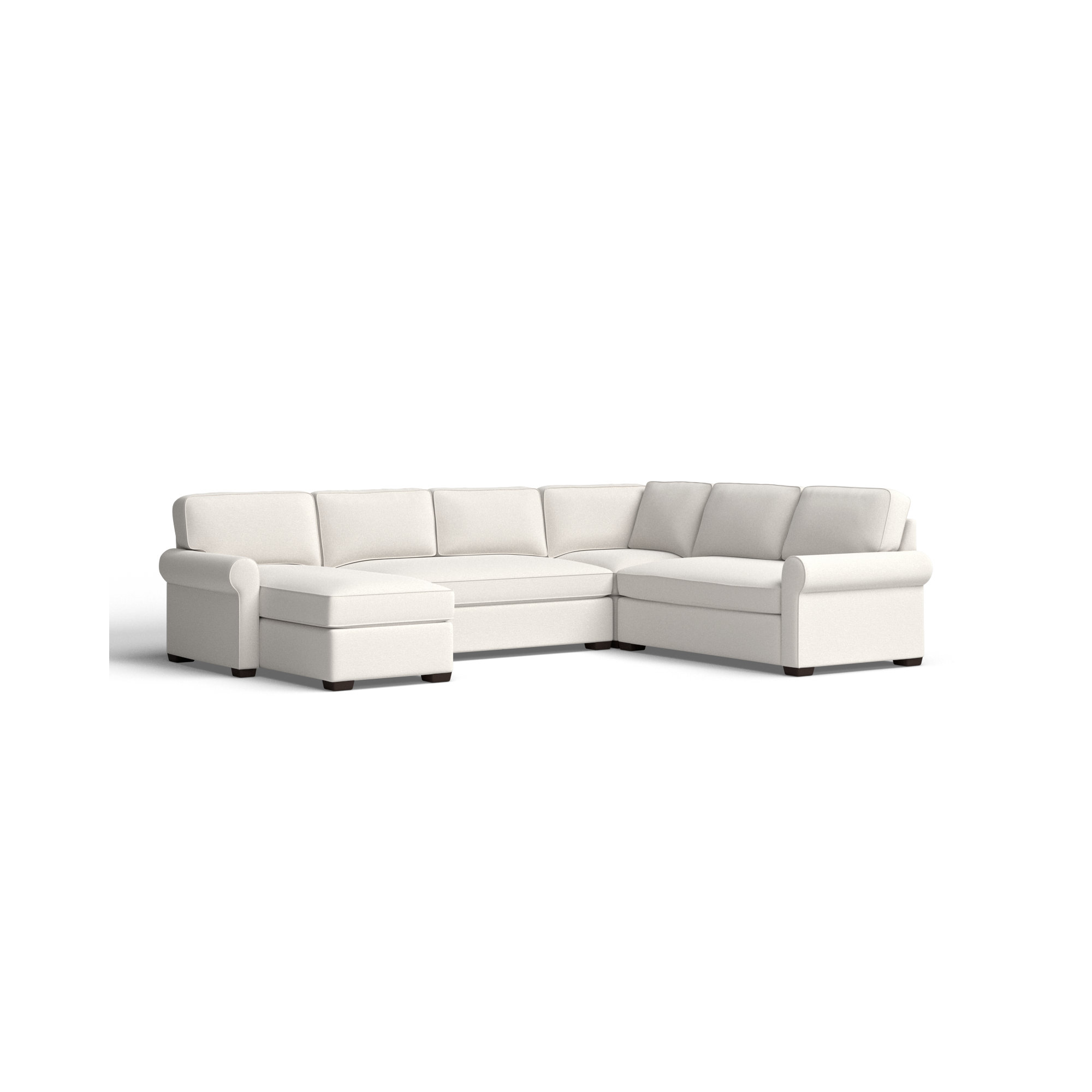 Porter Upholstered U-Sectional, Nomad Snow Crypton® Chenille, Left Hand Facing