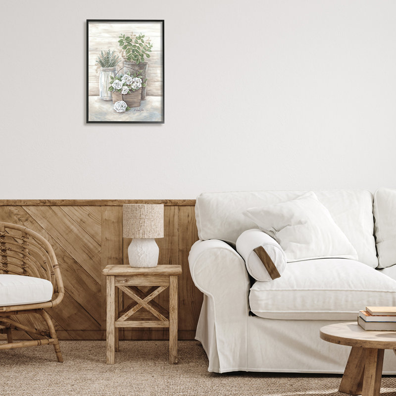 «Country Succulents Botanicals», H 20 po x l 16 po x P 1,5 po, Giclée encadrée noir minuit