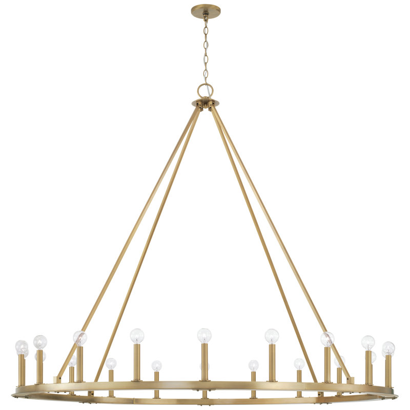 Pearson 20 - Light Dimmable Wagon Wheel Chandelier