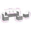  Ensemble de canapé de patio 6 pièces avec coussins en rotin de polyester noir