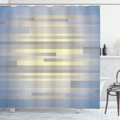 Enrique Striped Shower Curtain with Hooks Included