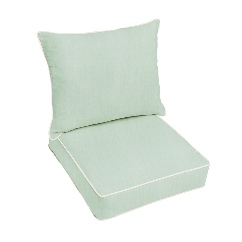Ensemble de coussins et coussins Sunbrella, L 22,5 po x P 22,5 po x H 5 po, Tissu spa Sunbrella