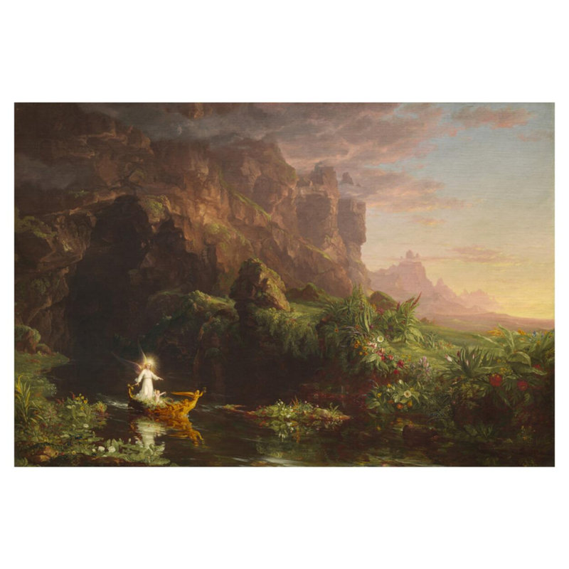 Le voyage de la vie: l'enfance par Thomas Cole - Impression giclée, H 32 po x l 40 po