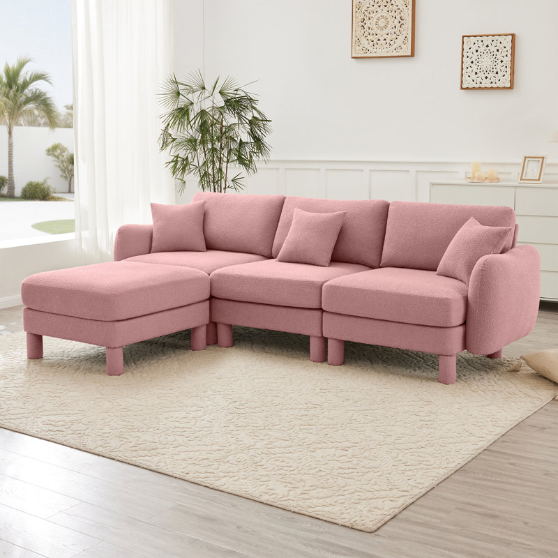 Canapé modulaire Boucle, Beige, Orienté à gauche (vu de face)