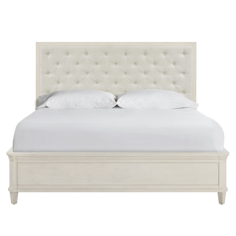 Birchaven Panel Upholstered Bed King, Ivory, Queen