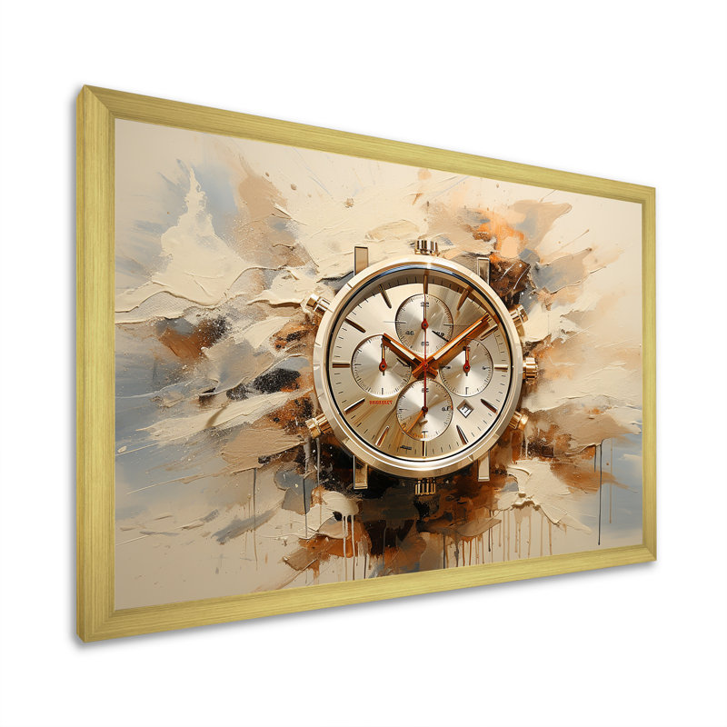 Minimalisme, montre de luxe III sur toile, Cadre doré simple, H 12 po x l 20 po x P 1 po