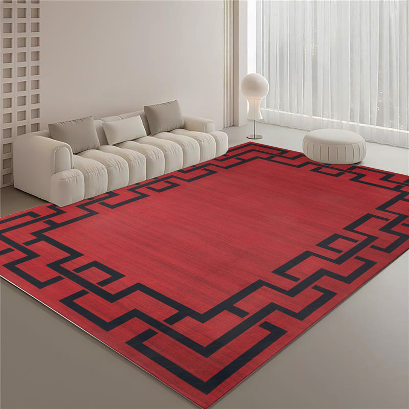 Minimalist Ochre Geometric Printed Rug, Rectangle 160 x 300 cm