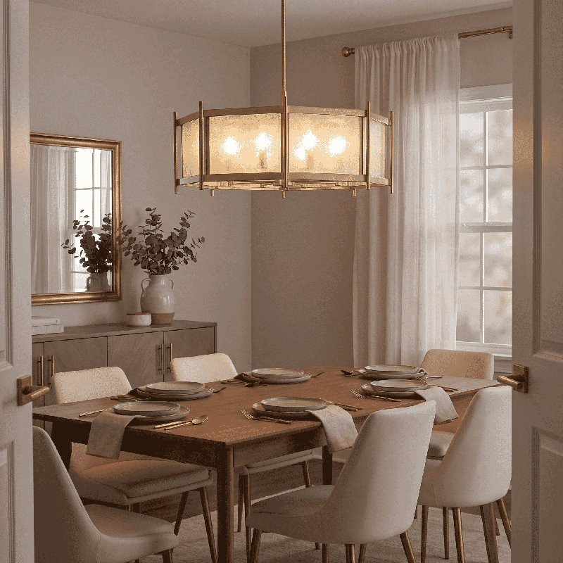 Muller 8-Light Chandelier in Warm Brass