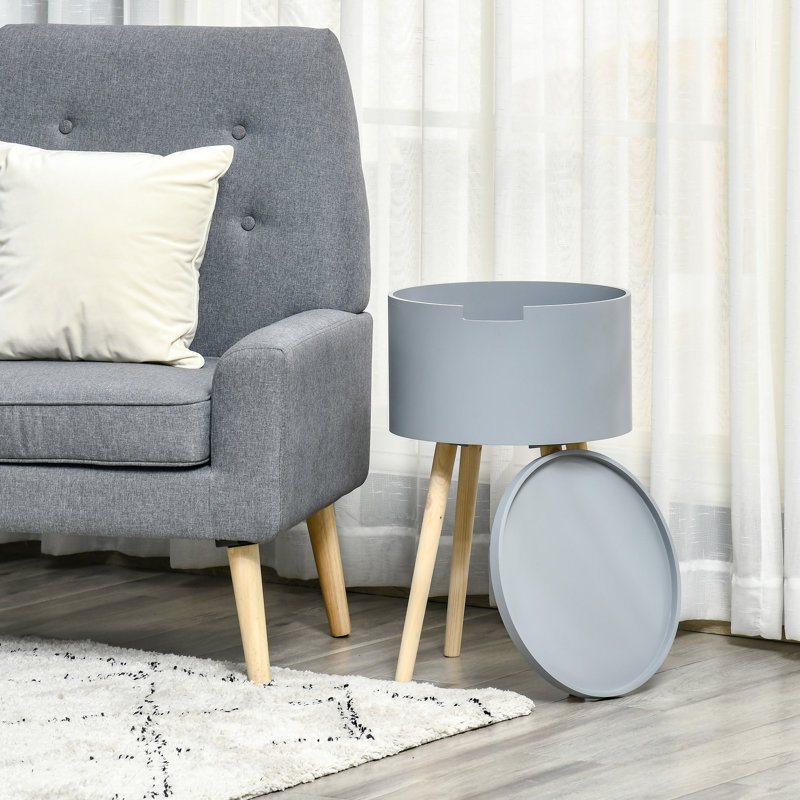 Dow Tray Top End Table, Grey