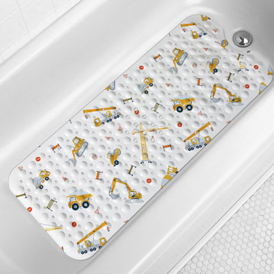 Tapis de bain pour baignoire pour enfants, tapis de bain pour tout-petits antidérapant, tapis de bain pour enfants avec pelle jaune