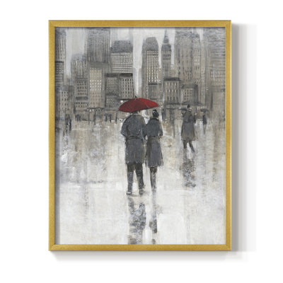 Rain in The City I Framed Print - Solid Wood