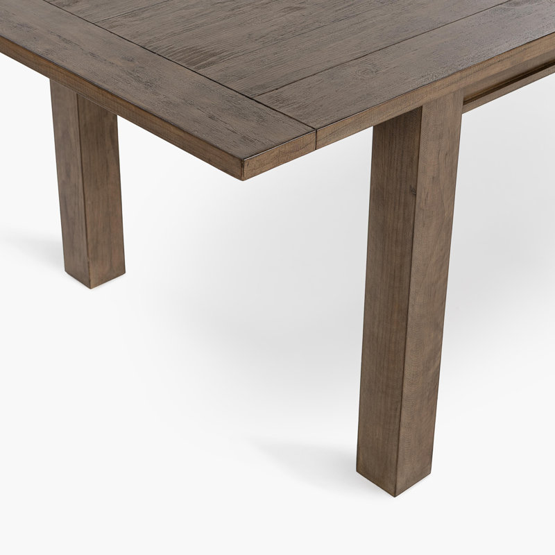 Egremt Extendable Solid Reclaimed Wood Dining Table, Distressed Brown