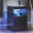 Nightstand With Wireless Charging Station And LED Lights, Bedside Table With 2 Drawers, Open Storage, 1 Pull-Out Tray, End Side Table With Charging Station, LED Night Stand With Storage,(Black)