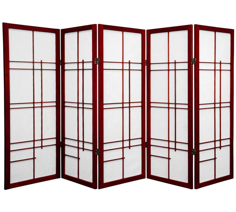 Pavillon de jardin permanent 4 pi Paravent court en papier de riz, Bois de rose, 5