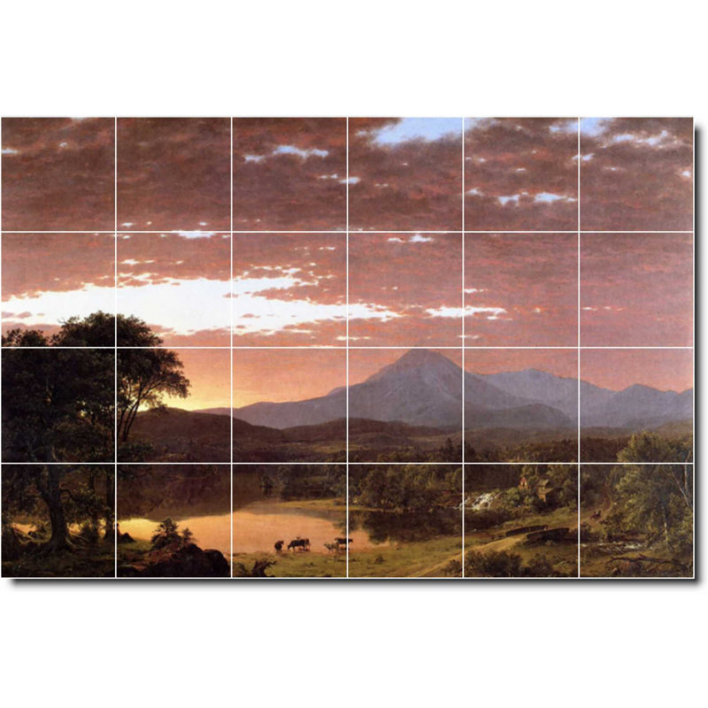 Carreau de céramique décorative 36 po x 24 po 6 po x 6 po, Paysage 01751