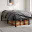Structure de lit double en acier noir avec rangement sous le lit, sans sommier tapissier-1038563772