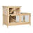 2-Tier Wooden Hamster Cage with Glass Front, Seesaw, Hut and Running Wheel - Natural Wood Finish