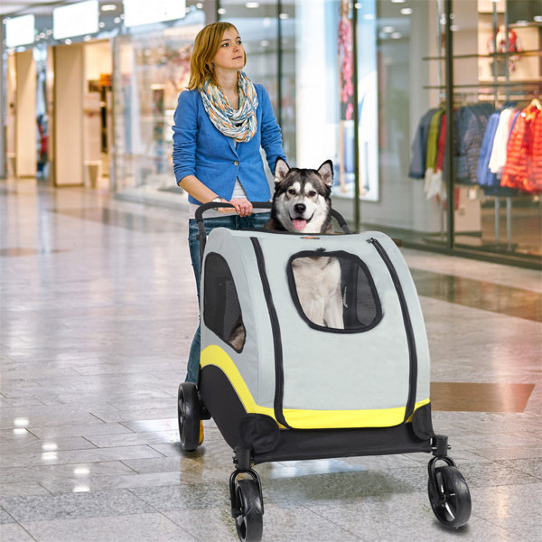  Dog Carts for Dogs to Pull, Dog-Pulling Stroller with Seat,  Light Weight, Foldable, Suitable for Owners to Take Pets to Shopping  Malls(Size:15-20KG) : Pet Supplies