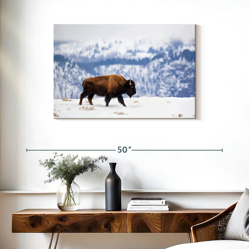 Brampt American Bison During Winter, 24" H x 36" W