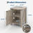 Farmhouse Nightstand set of 2 with USB Charging Station, Rustic Bedside Table with Sliding Barn Door & Adjustable Shelf, 18 Inch Two-Tier End Table for Bedroom Living Room-1391696327-1391696331