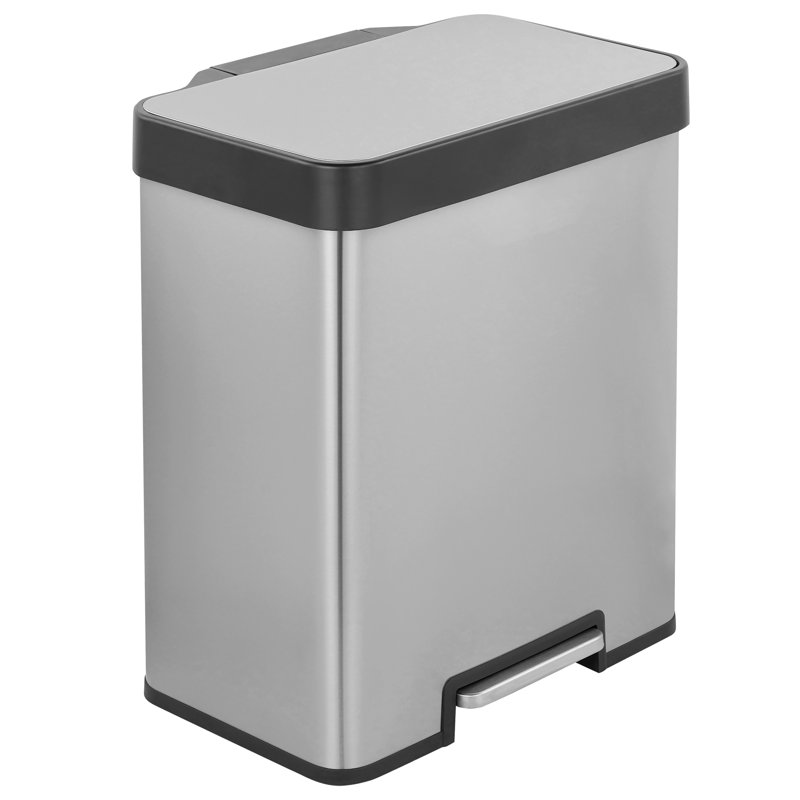 Poubelle de recyclage rectangulaire de 10,6 gallons avec deux compartiments de 20 litres