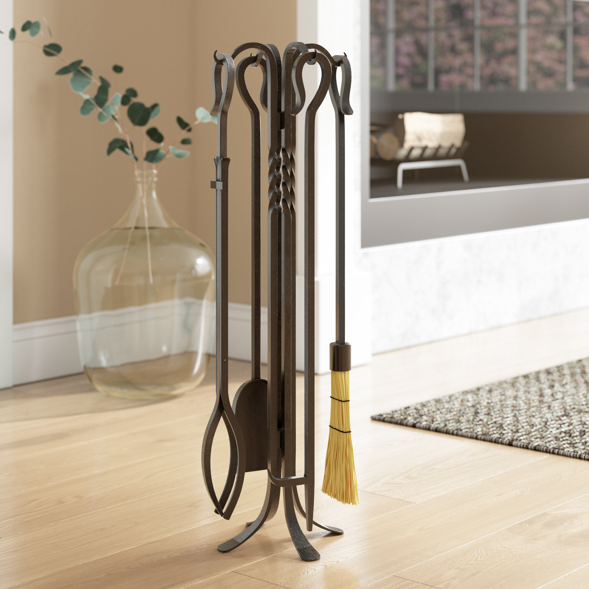 Style Selections 4-Piece Steel Fireplace Tool Set in the Fireplace Tools  department at