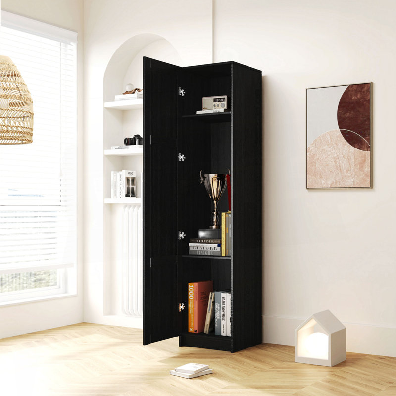 Stackable Wall Mounted Storage Bookcase, 15.75" D X 15.75" W X 70.87" H,Black