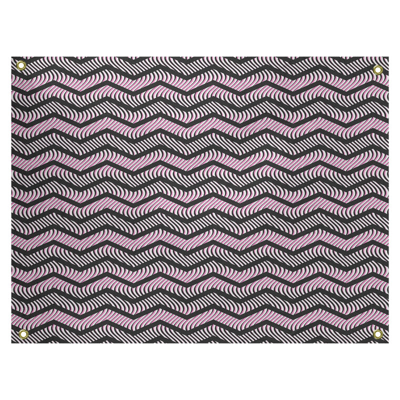 Tapisserie Stephenie, H 26 po x l 36 po, Noir / Rose