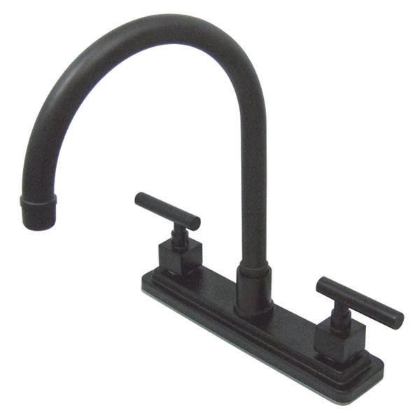 Rio Double Handle Kitchen Faucet, Satin Nickel