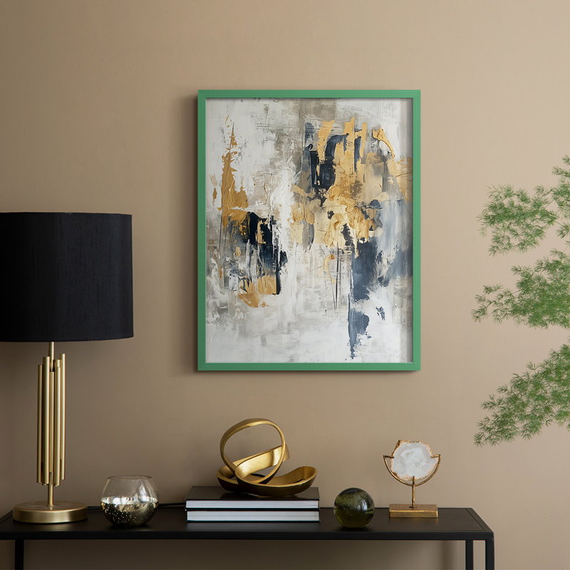 ABSTRACT Series CDXCII, reproduction encadrée - bois massif, Vert, H 11 po x l 9 po