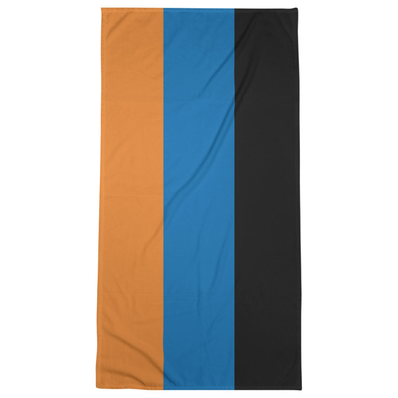 Lightweight Bath Towel, Orange/Blue/Black