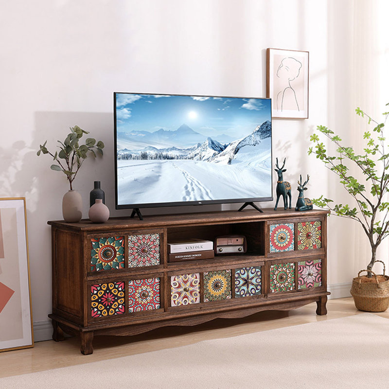 Meuble télé en bois de noyer massif