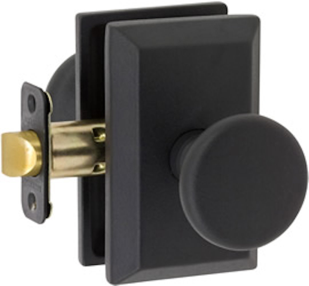 Sandcast Tulum Passage Door Knob with Square Rosette Delaney Hardware 
