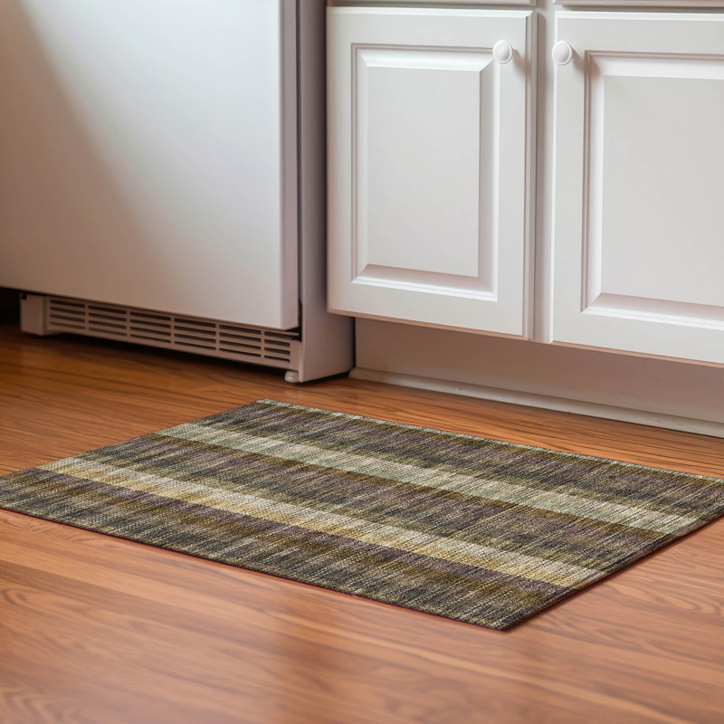 Premium Machine Washable Prisco Brown Rug, Rectangle 1'8" x 2'6"