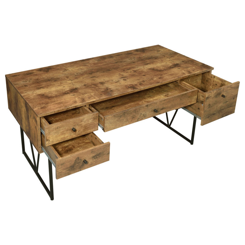 Sonoma Rustic Nutmeg 4-Drawer Writing Desk, Brown