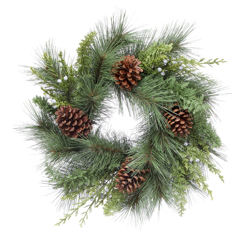 14" Uv Treated Juniper,Pine,Cone Wreath