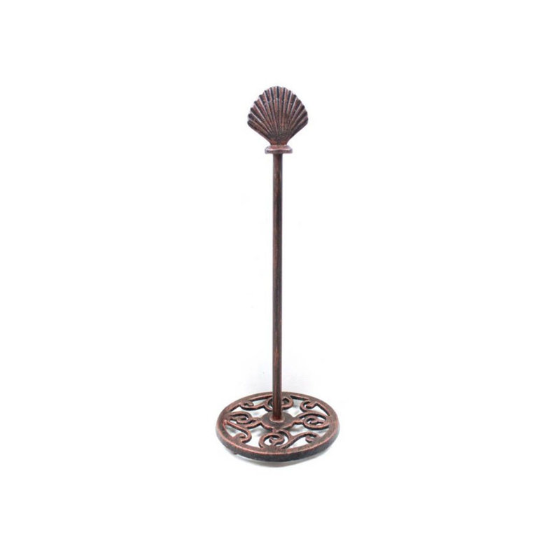 Porte-papier hygiénique extra en fonte de lumières lumières coquillage, Cuivre