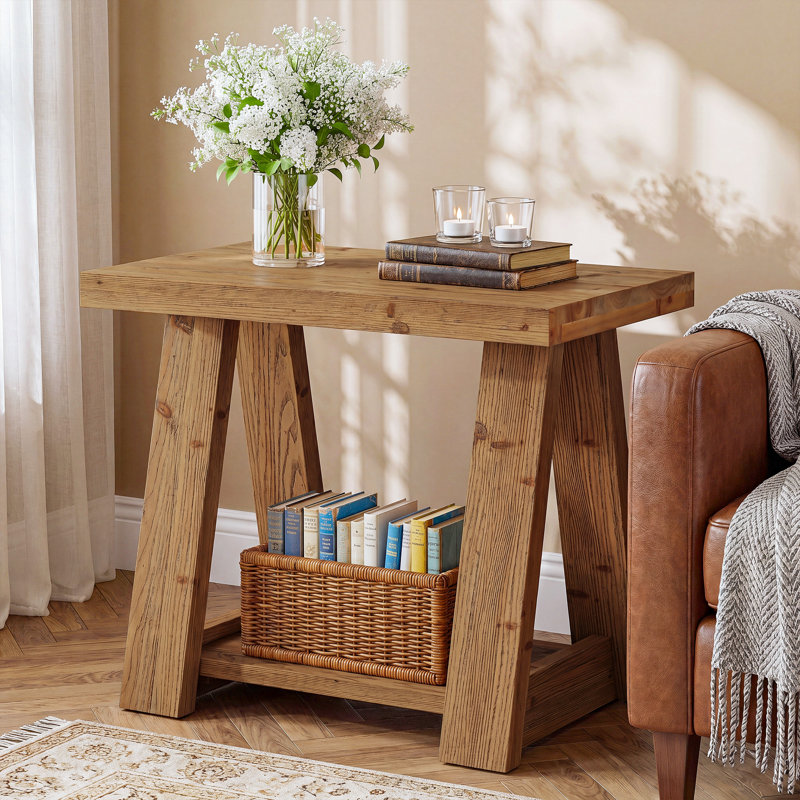 Solid Wood End Table, 1PC