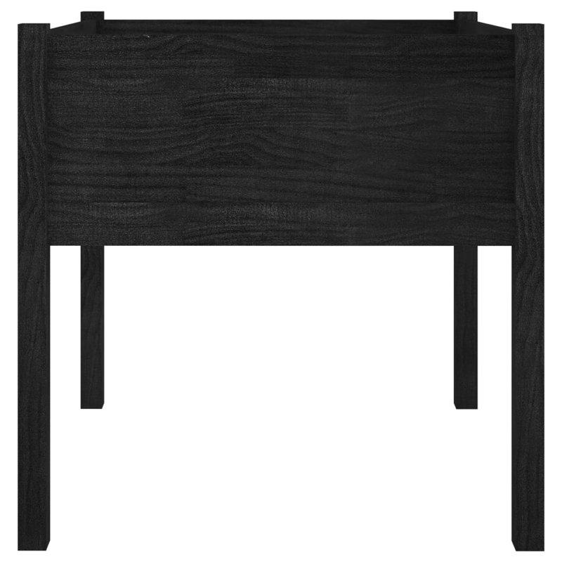 Najya Wood Pot Planter, Black, 27.6" H x 27.6" W x 27.6" D