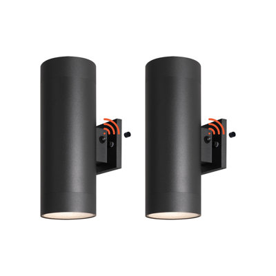Rambert Matte Black 2 - Bulb 13.78" H Outdoor Wall Lantern with Dusk to Dawn