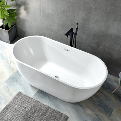 63'' x 29.5'' Freestanding Soaking Acrylic Bathtub