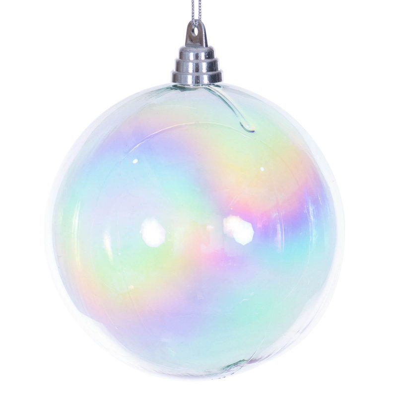 Boule irisée de 6 po. Comprend 2 ornements par sac., Bleu pastel